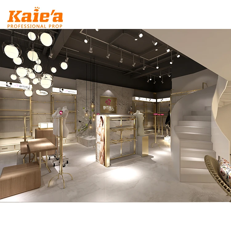 Fashionable Garment Shops Stands Clothes Rack Gold Metal Retail Clothing Store Display Racks For Boutique