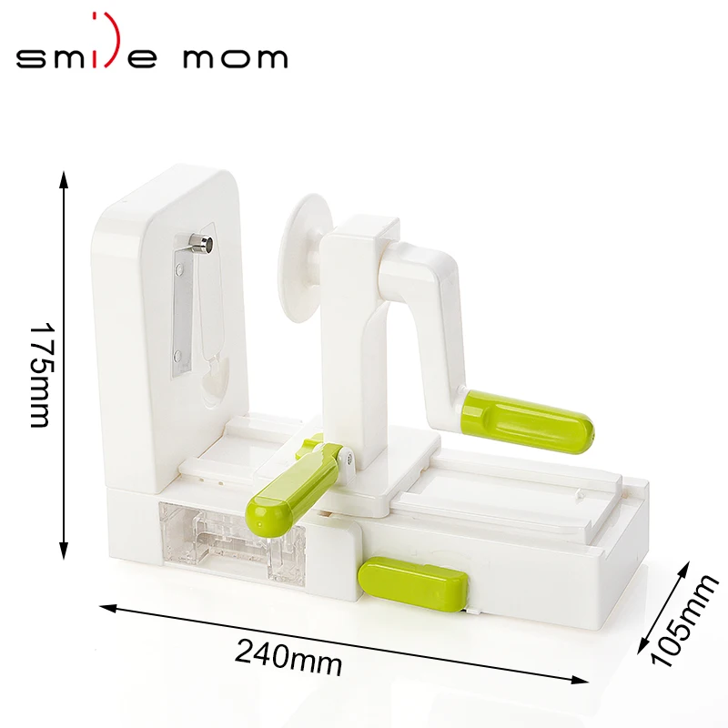 New Multifunction 4 Blades Spiralizer Foldable Vegetable Spiral Slicer Kitchen Grater and Chopper Multi-Tool for Kitchen Use