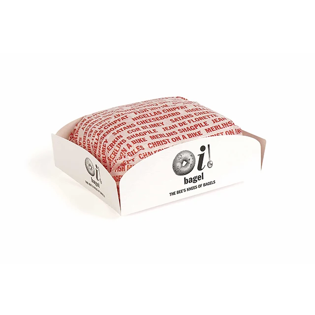 Custom design food grade take away bagel cardboard box packaging