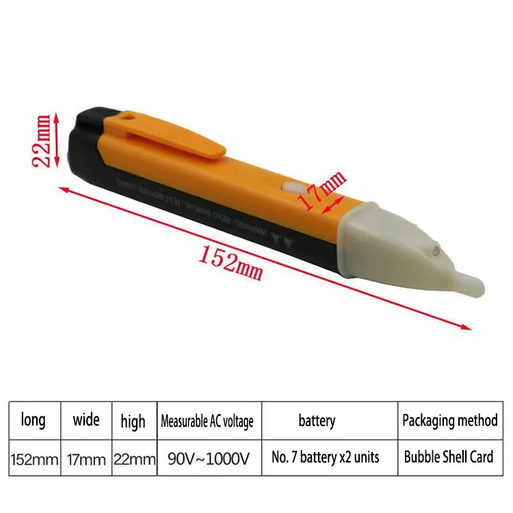 Цифровая тестовая ручка VD600 светодиодное освещение 90V-1003V электроинструмент для определения напряжения электрическая