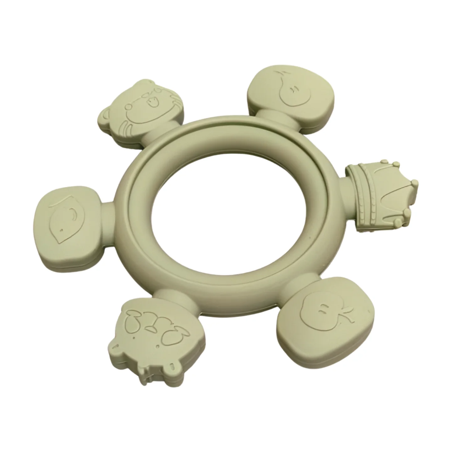 Direct wholesale great standard Baby Crochet Rattle Silicone Teether Ring Two-piece Animal Baby Toy Set