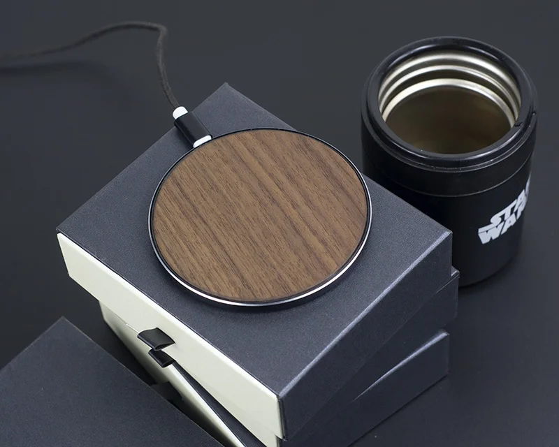 
Black walnut wireless charger customized logo 