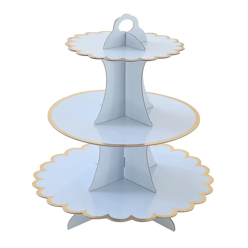 Wholesale Display 3 Tier Cardboard Paper Dessert Tower Cupcake Stand Set