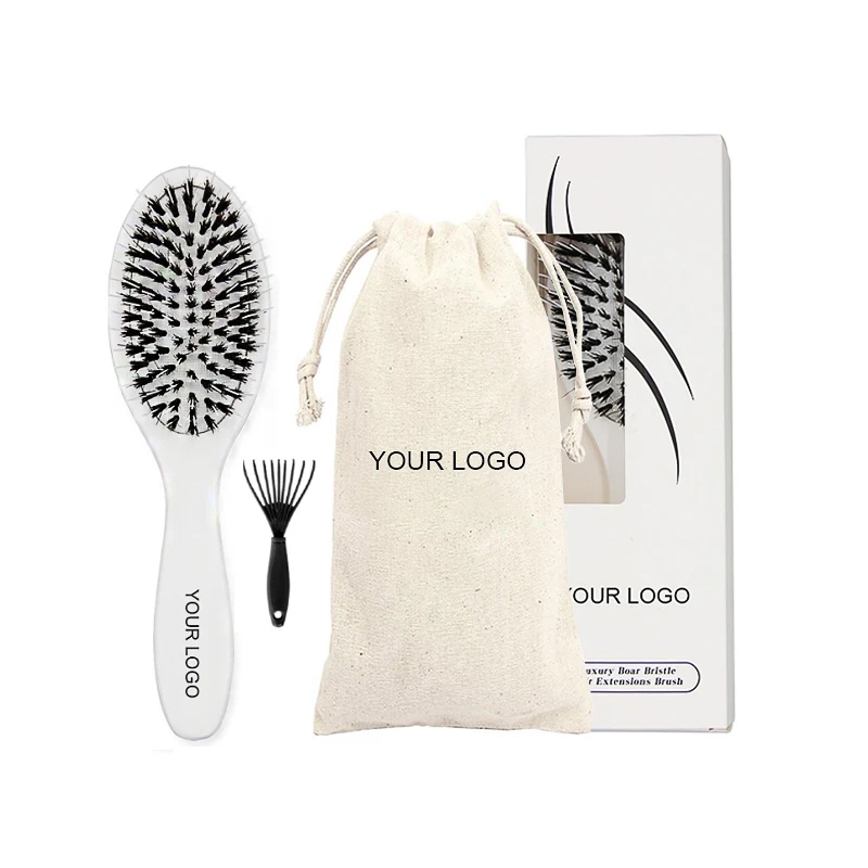 Private Label Wood Hair Brush Paddle Boar Bristle Custom Logo Wig Brush Extension Hair Scalp Massager Detangling Hair Brush