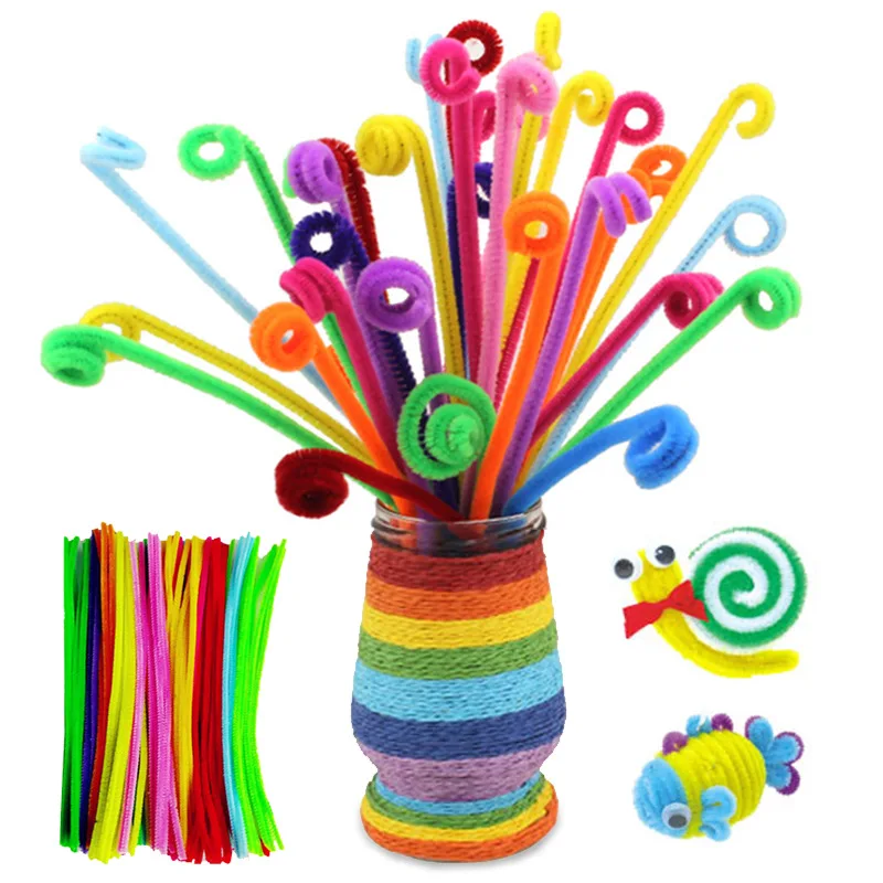 Wholesale Soft Creative Handmade Polyester Fuzzy Stick Pipe Cleaner Craft Kit DIY Art Craft Toys