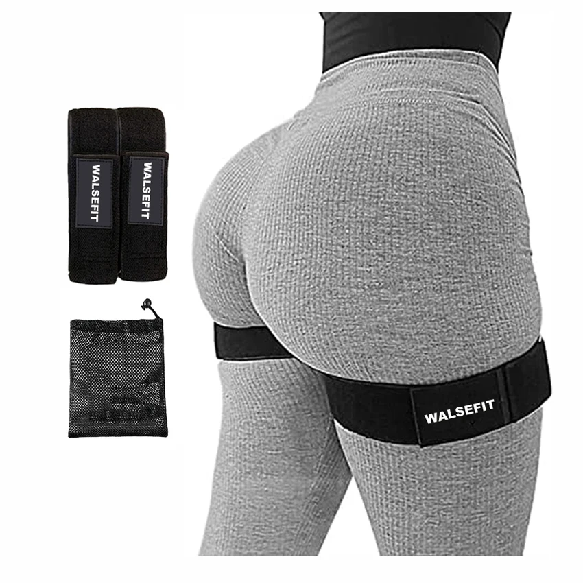 Black Hip Training  Blood Flow Restriction Occlusion Valcro Glute BFR Bands