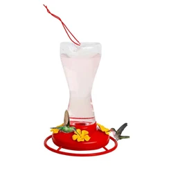 custom PP glass body pet accessories birds food and drinking feeder 12oz 350ml wild  humming birds water feeder