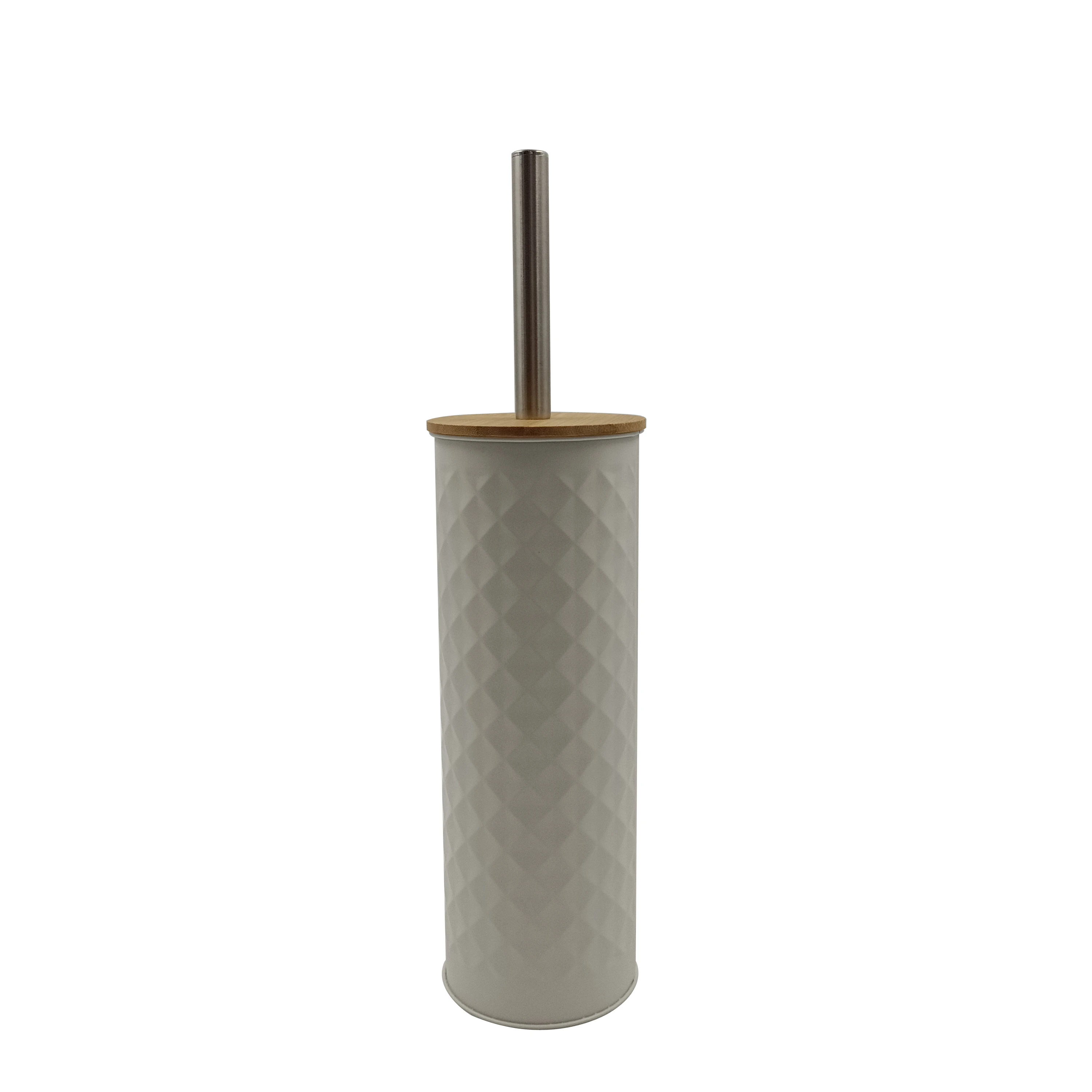 
Special Hot Selling New design Bamboo Lid Toilet Holders Toilet Brush Bathroom Set 