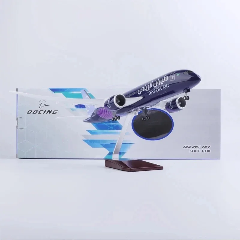 43cm 1/130 Scale Riyadh Air Airlines Boeing B787 Resin Airplane Model with Landing Gears