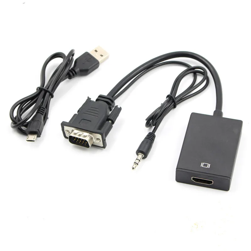 Full HD 1080P VGA to HDMI-compatible Converter Adapter Cable With Audio Output VGA HD Converter Cable
