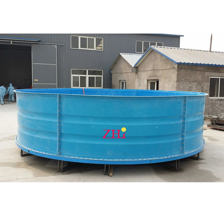 Blue fiberglass aquaculture hatchery frp aquaponics fish tank farming