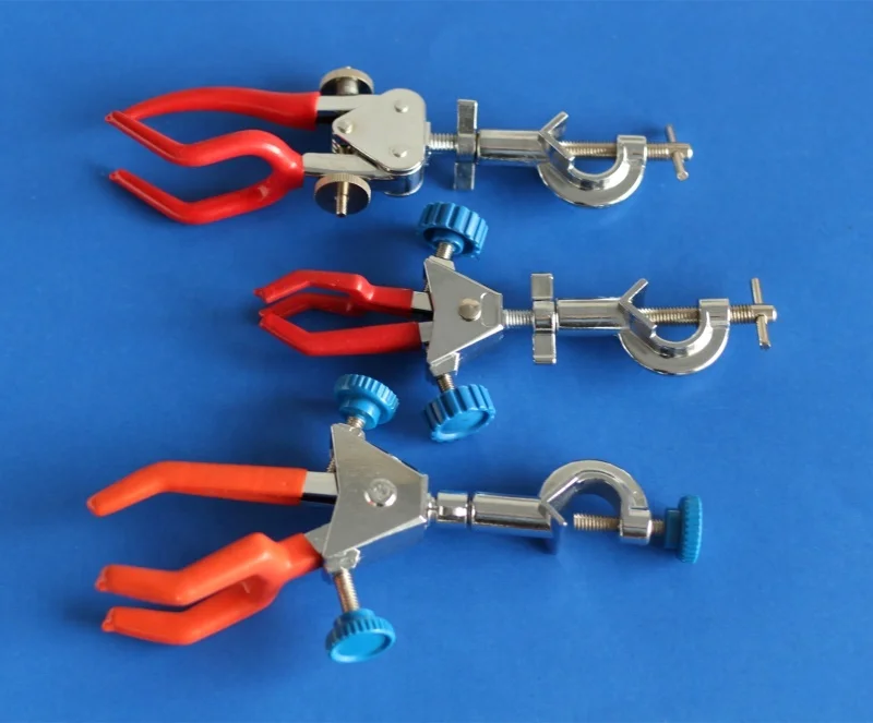 
Zinc alloy Dual Adjustable Triplex style clamp three prong Swiveling retort clamp with bosshead 