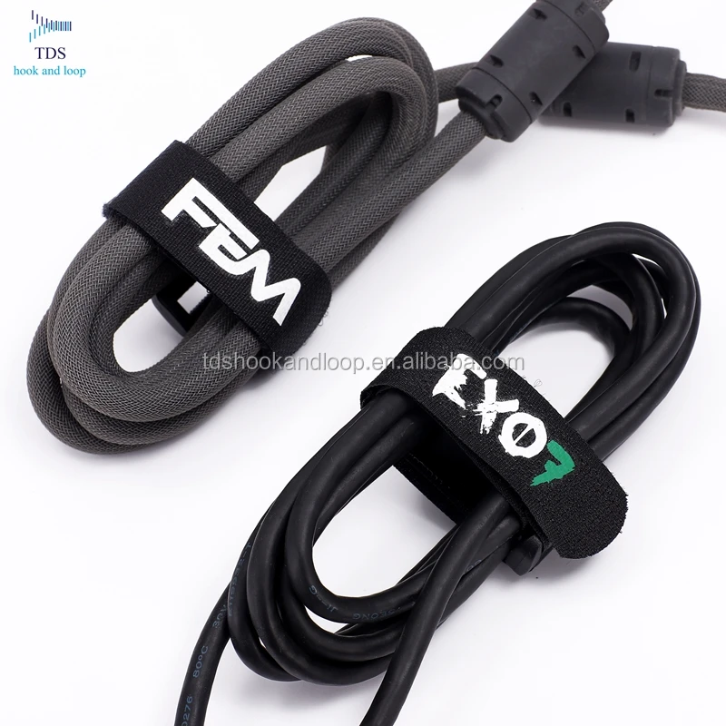 printed logo customized hook and loop multi function fastening strap with buckle