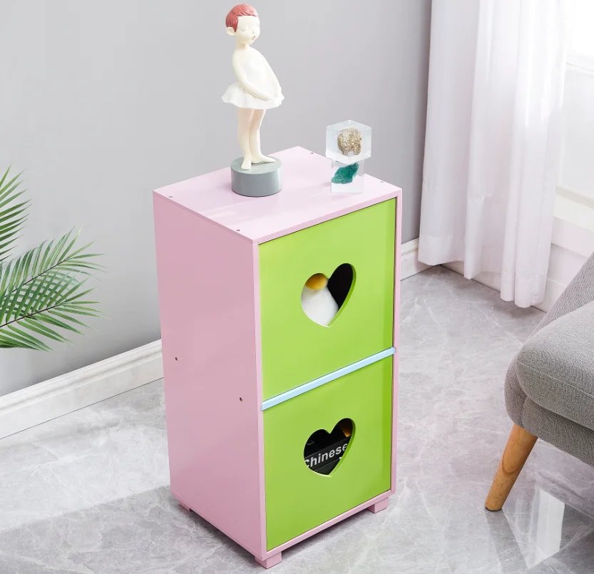 Kids Furniture Custom Wood Movable Baby Chest Corner Cupboard Rack Drawer Toys Storage Children Cabinets For Kindergarten Use