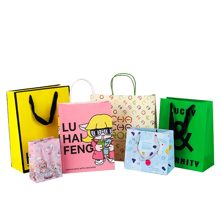 Custom Logo Printed Cardboard Bolsas Shopping Garment Black Retail Carry Luxury Packaging Gift Paper Bag with Ribbon Handle