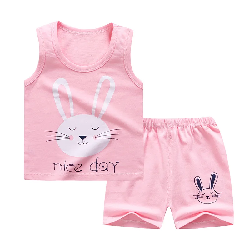 New arrival high quality kids clothing wholesales kids boy summer clothing set cotton Sleeveless sportswear