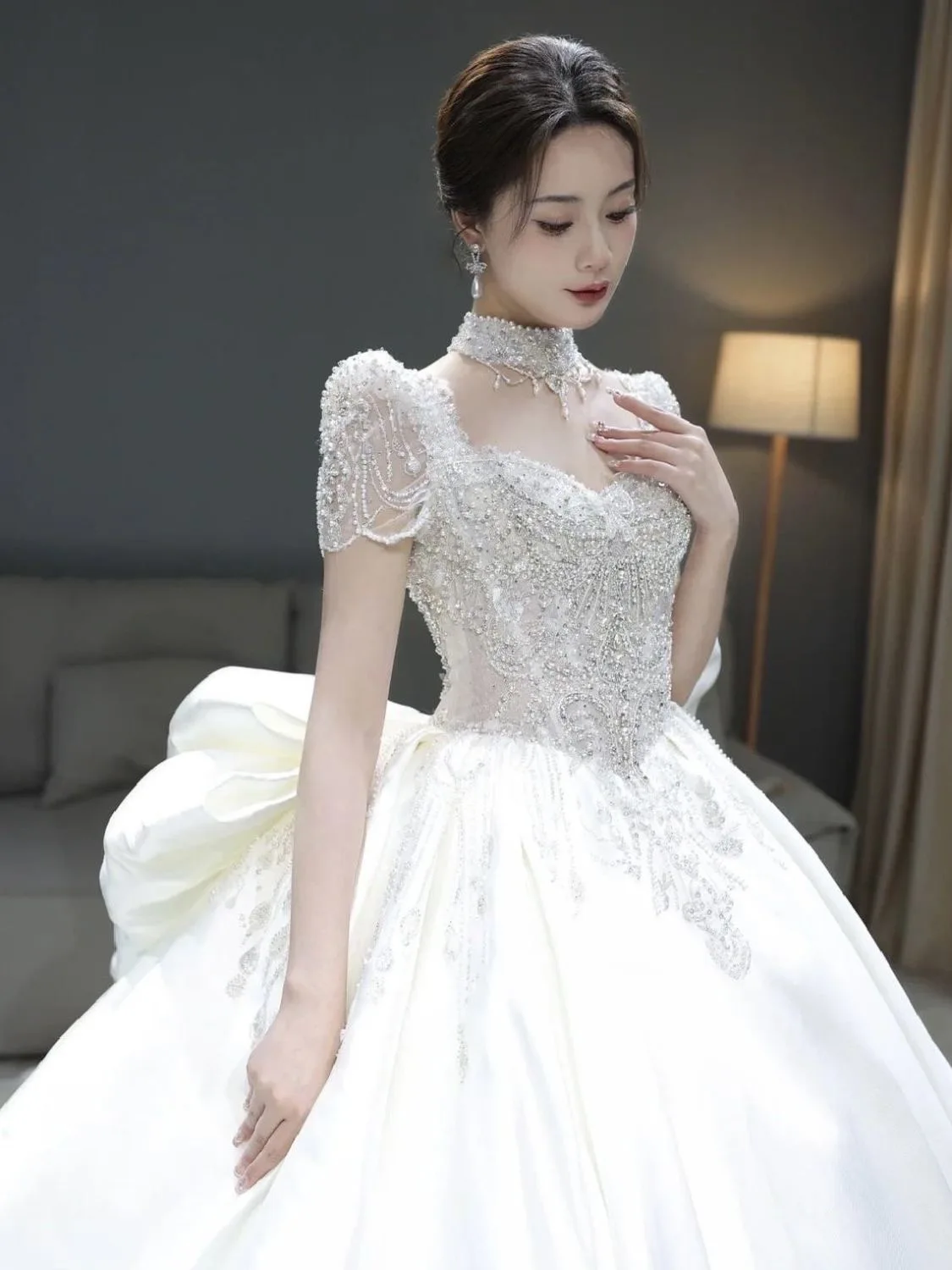 SUNNY Bride Main Yarn Shoulder Large Size Heavy Industry High Quality Wedding Dresses