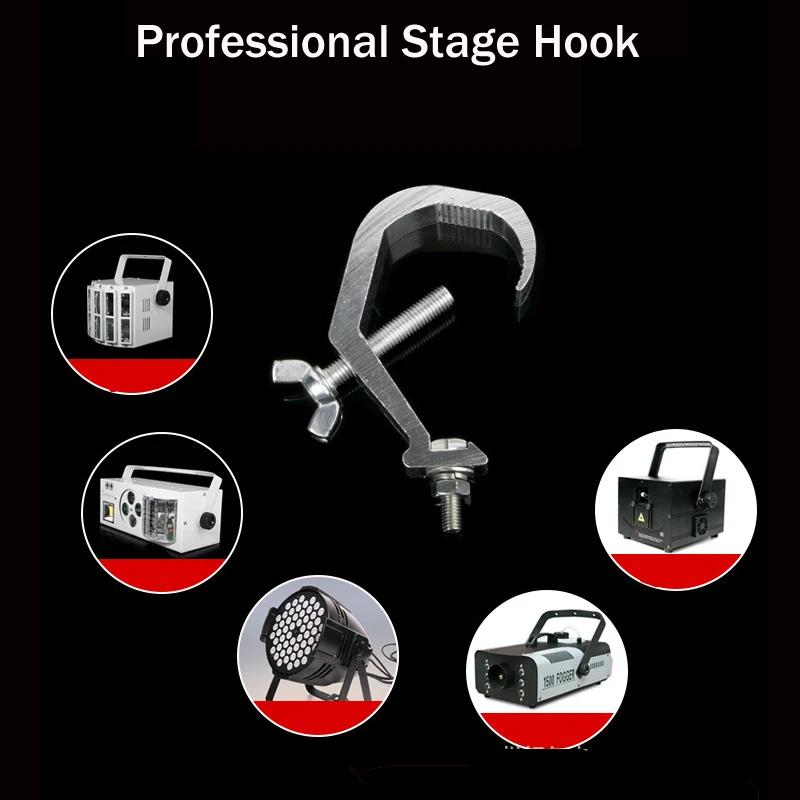 High Quality Heavy Duty Lighting Truss Hook Parallel SwivelTruss Tube Hook Aluminum Double Bracelet Clamps for Dj Disco Light