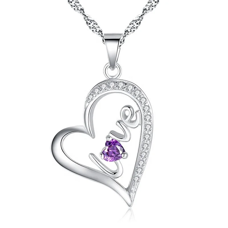 2020 New Heart Pendant Love Couple Necklace Accessories Brass Opp Bag Hiphop Moon Jewelry Party Necklace Sun and Moon Necklace