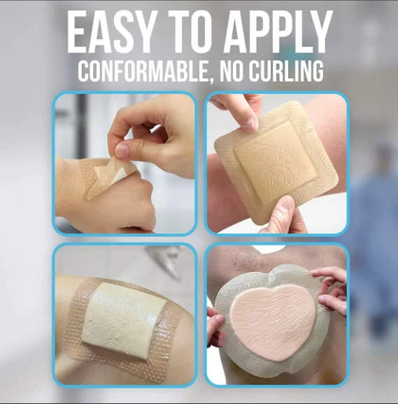 Factory Price Adhesive Ultra Absorbent Silicone Foam Wound  Waterproof Dressing For Bed Sore