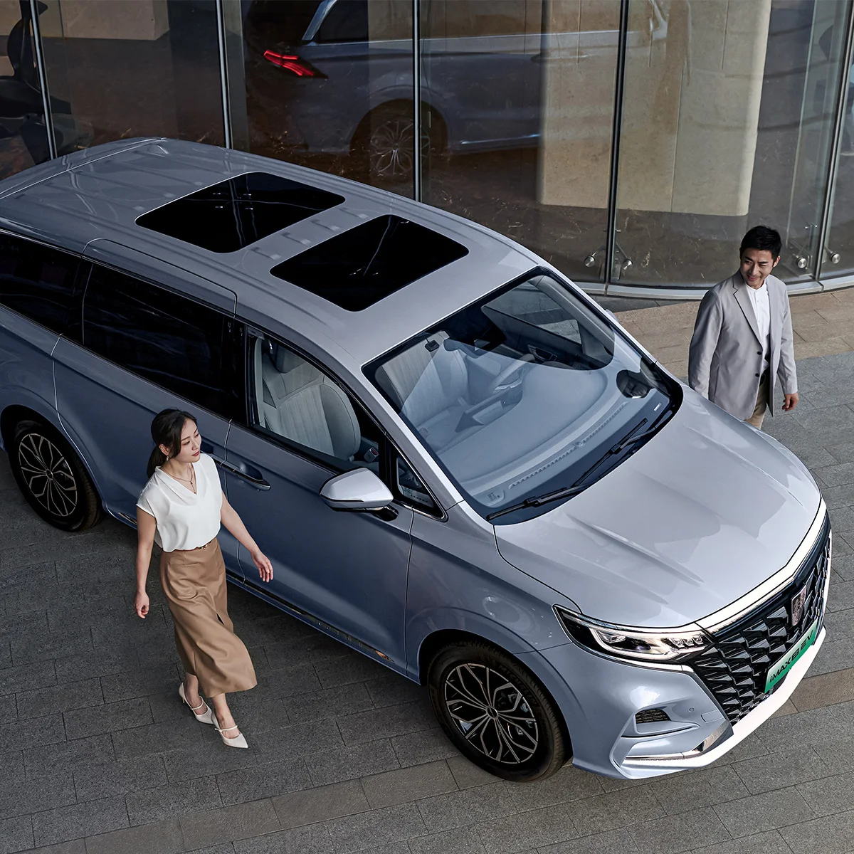 Midium размер MPV 550 км FWD электромобиль Roewe iMAX8 EV Новая энергия 7 мест электрические автомобили для бизнес-всей семьи