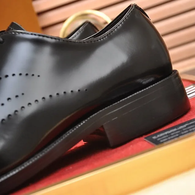 High Quality black Genuine Leather shoes fashion luxury designer shoes for man