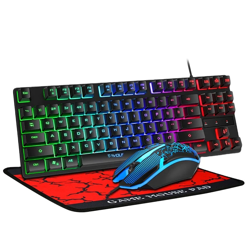 Mechanical Feeling Gaming Keyboard and mouse Gaming Keyboard RGB Rainbow Backlit Gaming Keyboard Mouse Combo