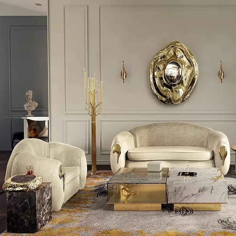 Furnistyle Luxury Elegant Vintage And Contemporary Style Sofa Furniture Latest Living Room Sofa Design Modern Design Fabric Sofa