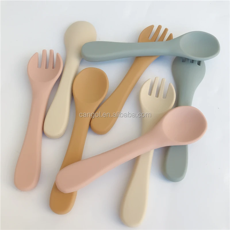 
Silicone Baby Spoon BPA Free Utensils Kids Feeding Cutlery Baby Soft Silicone Baby Spoons for Toddler 