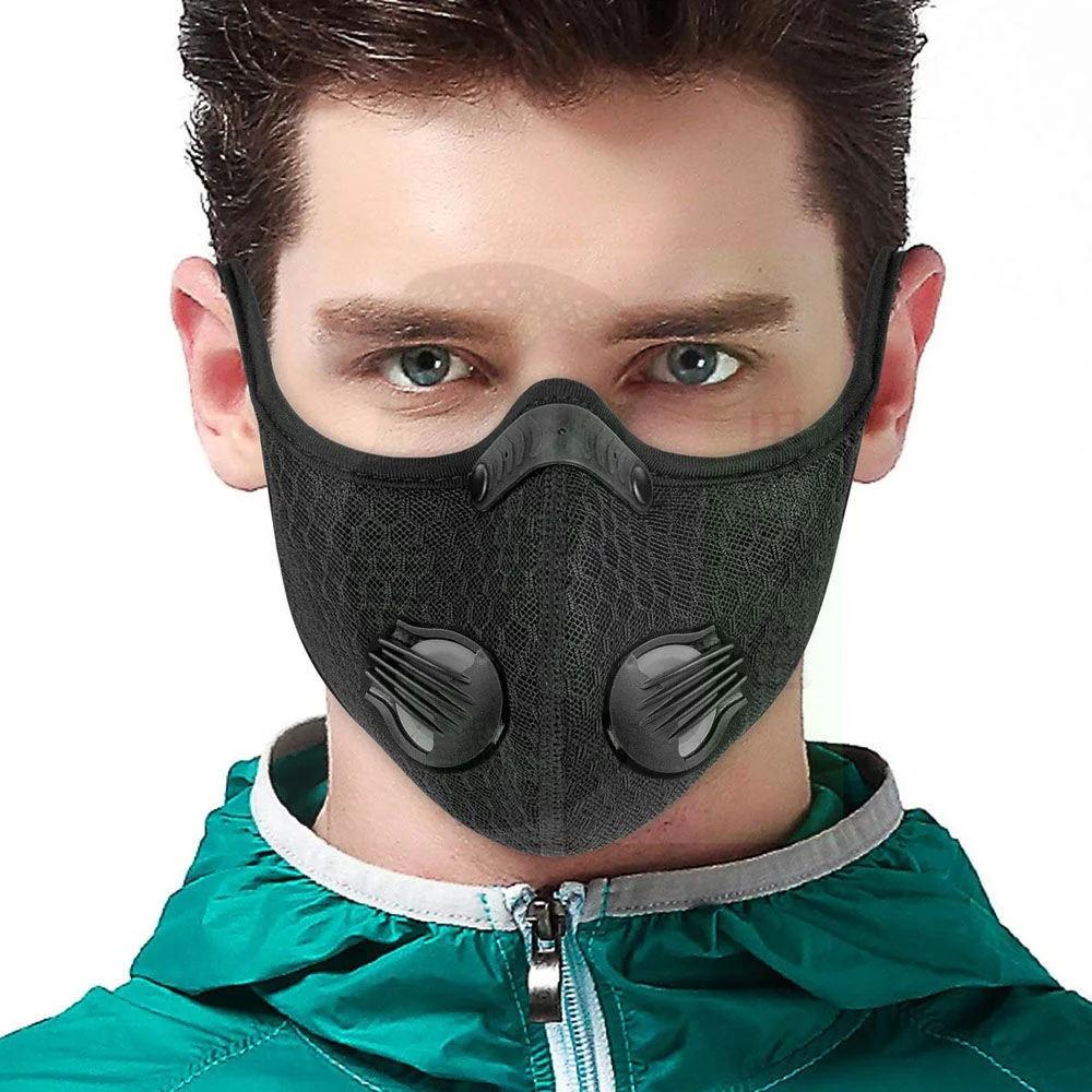 
Black mask for outdoor sports windproof and dustproof, large amount of customized logo 