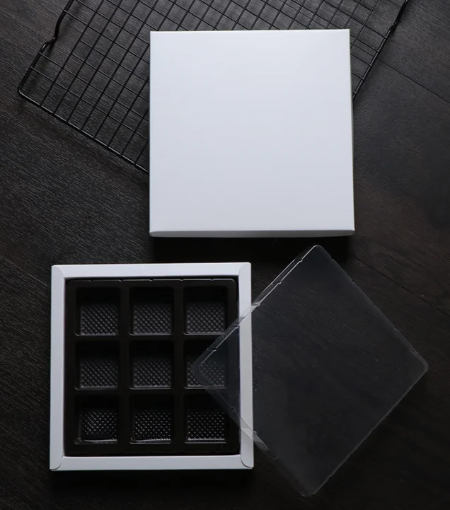 Telescope Paper folding box for chocolates / bath bombs  with paper inserts