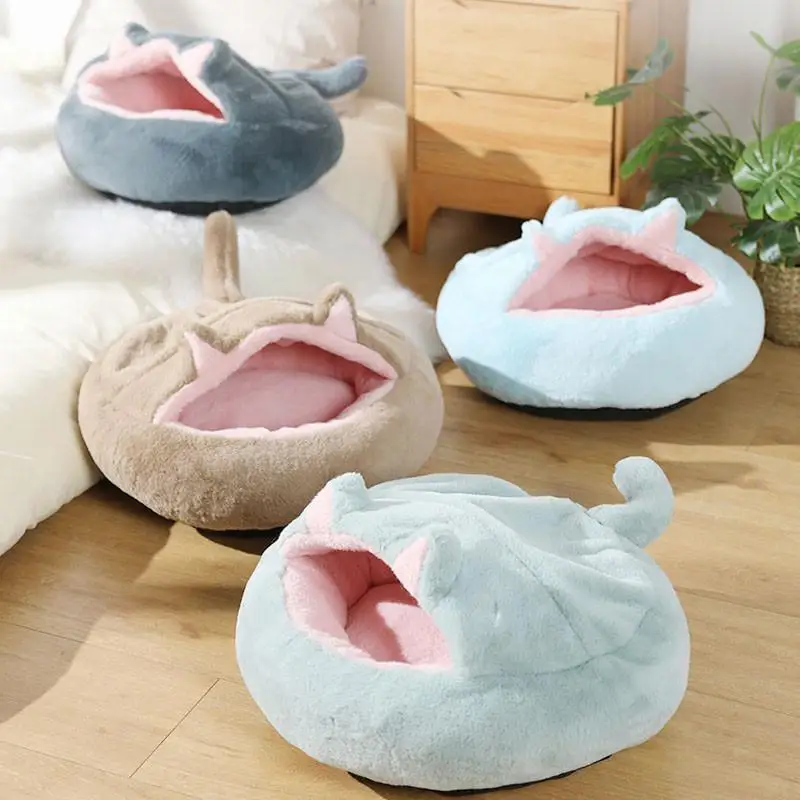 Cat Bed Round Cushion Cat House 2 In 1 Warm Basket Sleep Bag Nest Kennel For Small Dog Cat