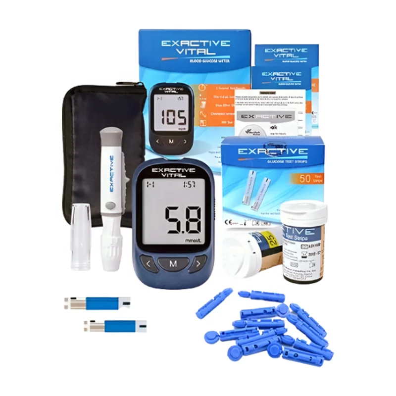 Portable Code Free Digital Glucometer Without Blood,Smart Blood Sugar Monitor Kit With Strips