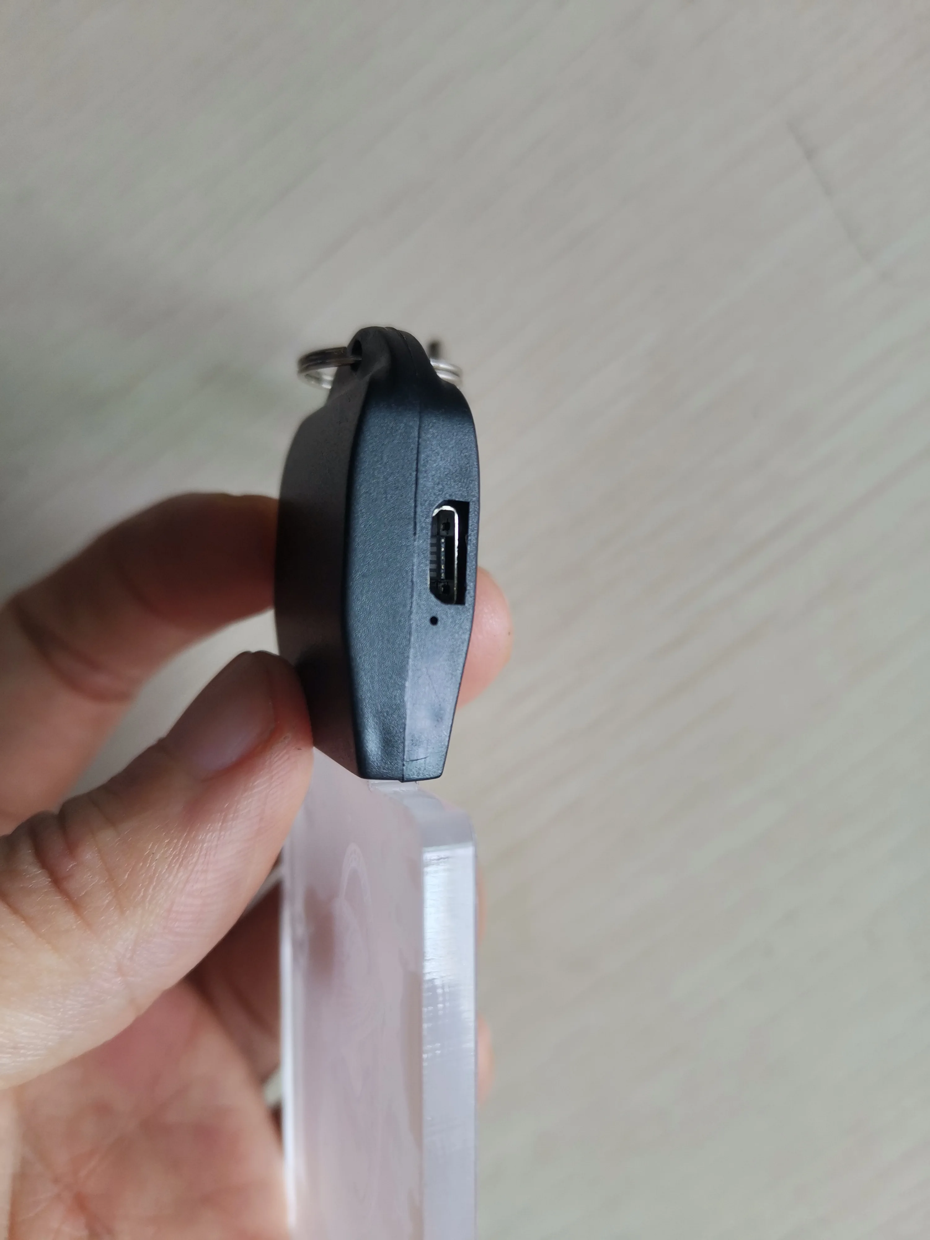 LED Rechargeable 3D Night Light Keyring with 25cm USB cable With Engraving Acrylic Panel RGB 7 Colors