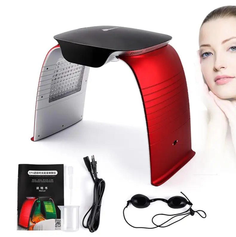 Newest Korea Pdt Technology Blue Red Treatment Acne Reduction Photon Facial Skin Care 7 Color Light Therapy Led Face Mask