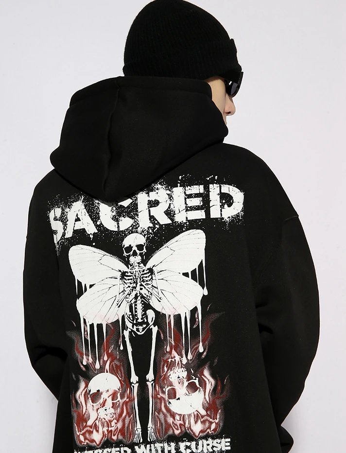 New Design Fashion Men Rock Hoodies Hip Hop Punk Rock Streetwear Custom Bape Anime Hoodie for men