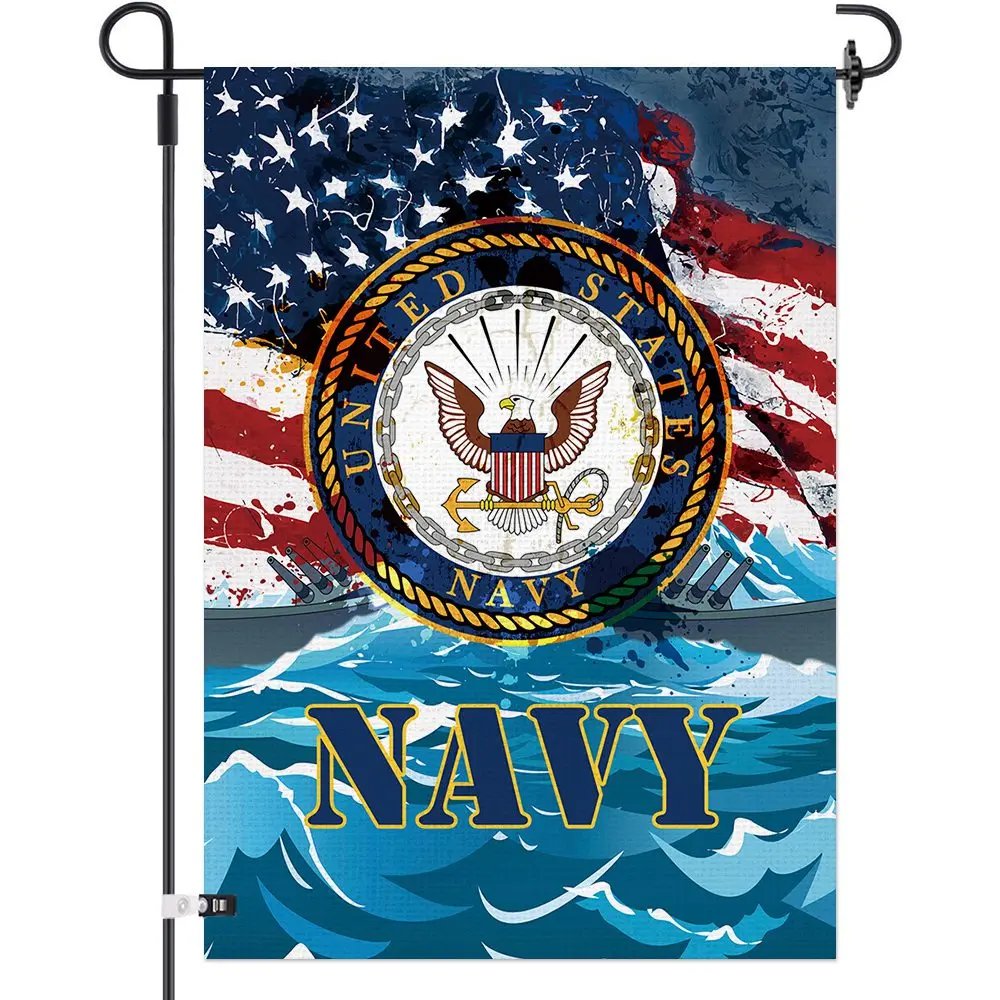 
 Флаг ВМС США, двусторонний Мешковина, Соединенные Штаты, флаги ВМС, американский флаг, военный Ветеран, баннеры 12,5x18 Prime USA  
