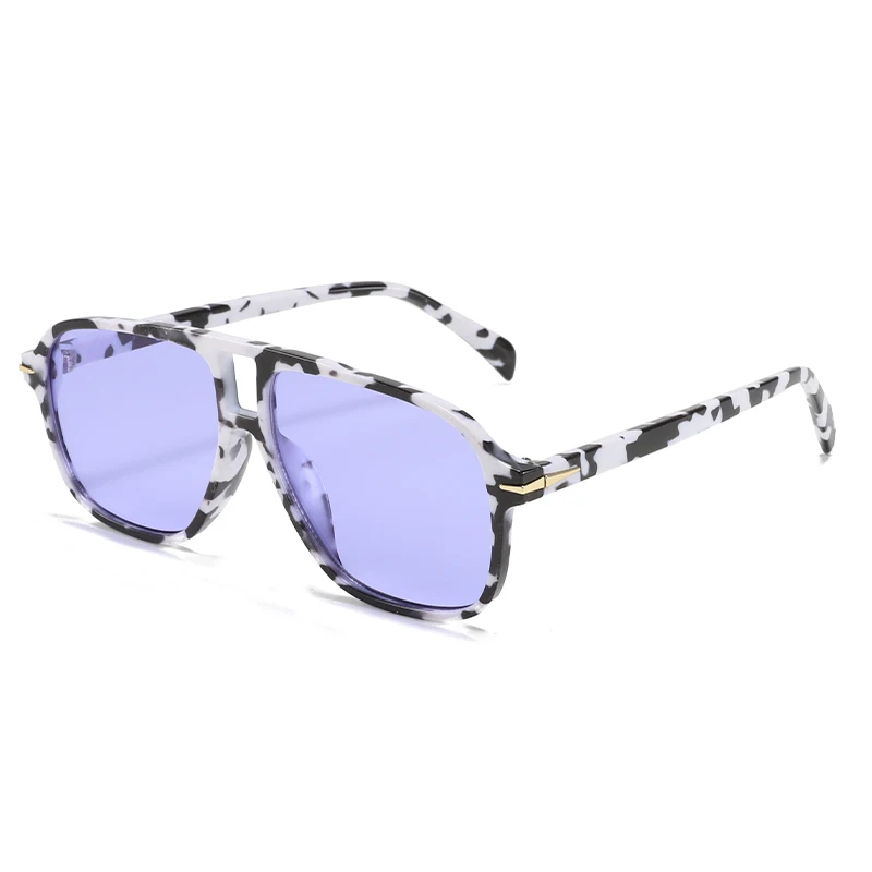 HW 6648 Vintage double bridge Retro High quality custom Women Men oversized Sunglasses Fashion Sun Glasses Shades 2022