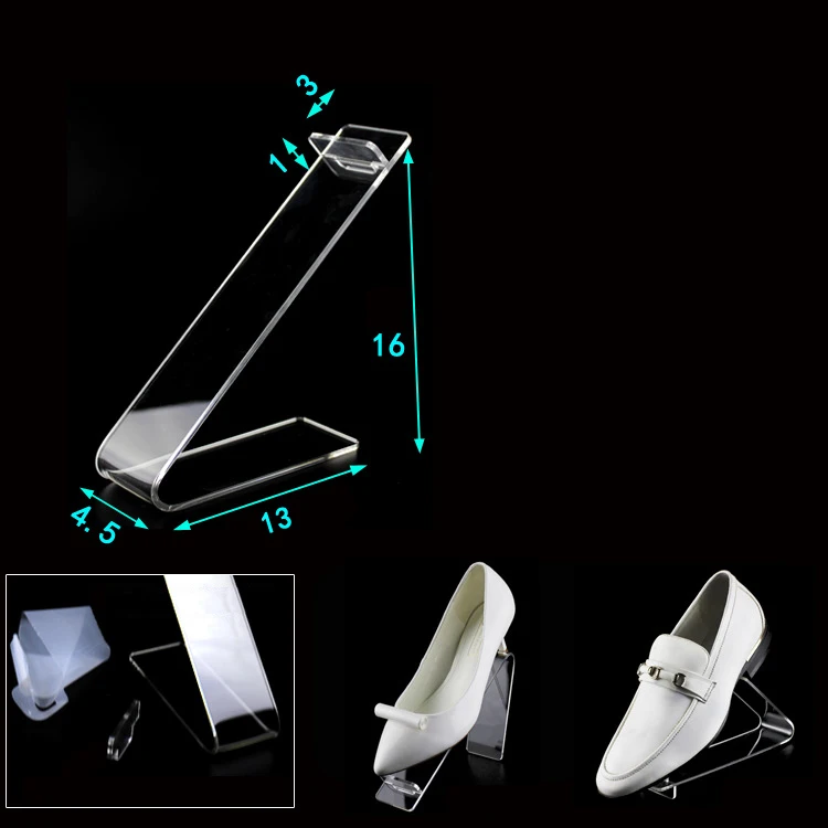 Clear acrylic high heel shoe holder transparent sneaker sports shoes display holder stand
