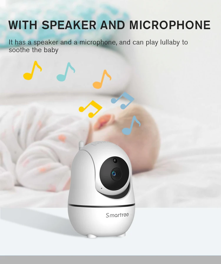 Intercomunicador baby monitoring portable audio wifi temperature baby monitor 5 inch