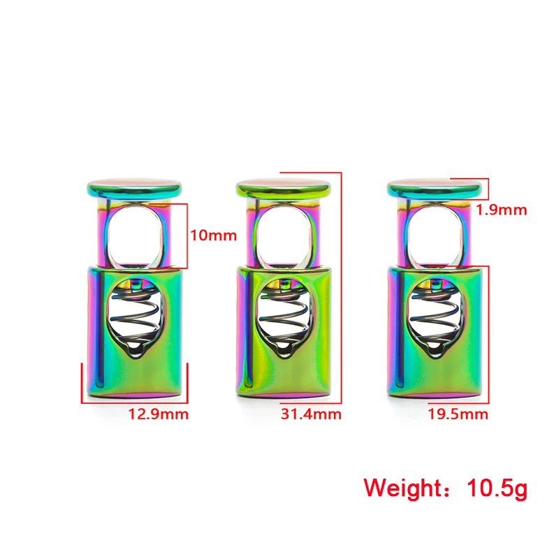 High Quality Metal Cord Spring Buckle Toggle Stopper Buckle Custom Design Metal Cord Lock For Shoelaces Drawstrings Pants