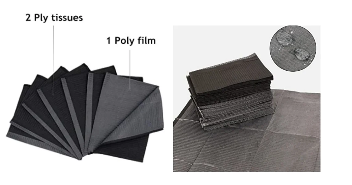 Manufacture Medical Dental Bib 3 Ply Towel Tray Dental Bibs Patient Towel for dental clinic