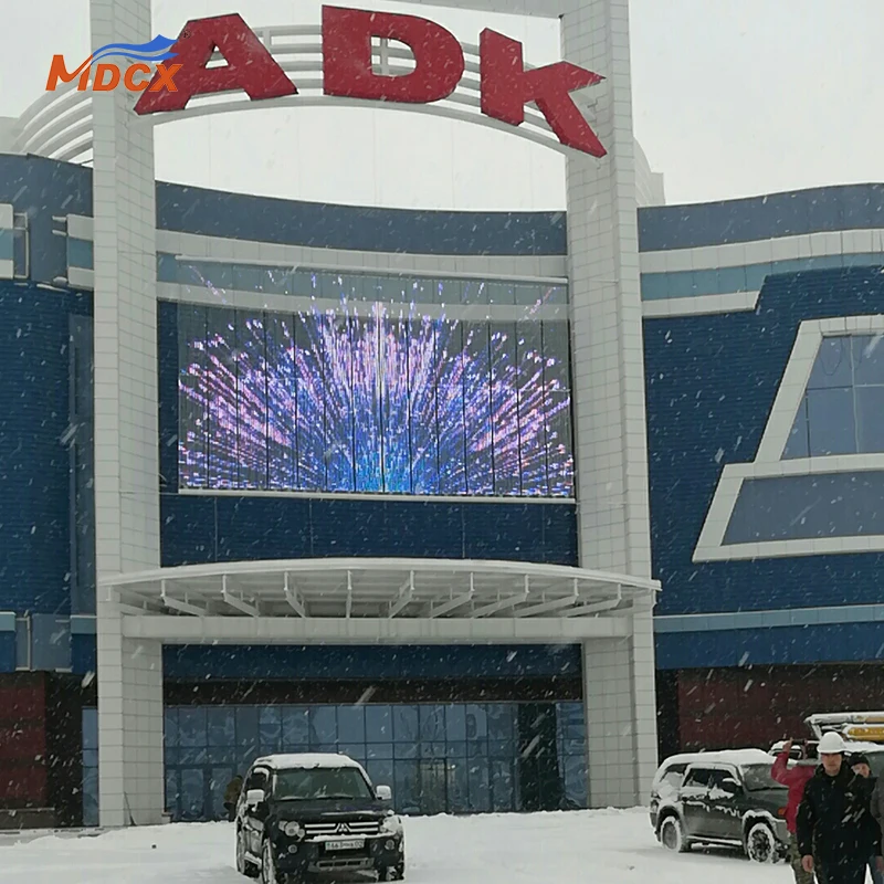 
transparent waterproof outdoor led dot matrix with flexible pixel pitch for building media facade 