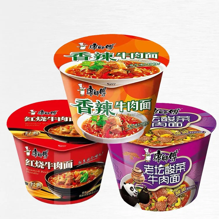 Wholesale Custom Eco- friendly paper soup cup square shape instant noodle cup noodles packaging