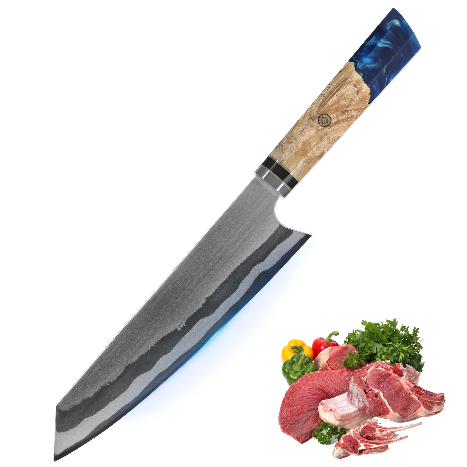 Japanese 8' High Carbon Stainless Steel Chef Knife 9 Cr13 Kitchen Knives with Custom Logo and Resin Wood Handle