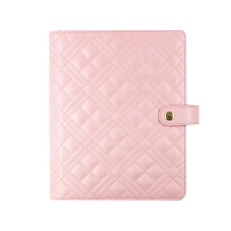 Wholesale Customized Business Office Planner A5 B6  Binder 6 Rings Girls Pink Custom Logo Pu Leather Binder