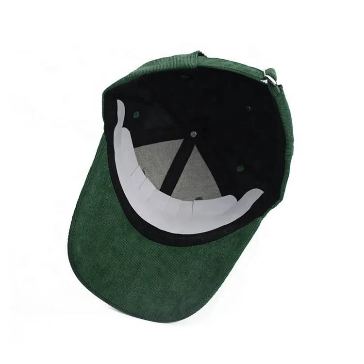 
Custom Corduroy 3D Embroidery Green Baseball Caps 