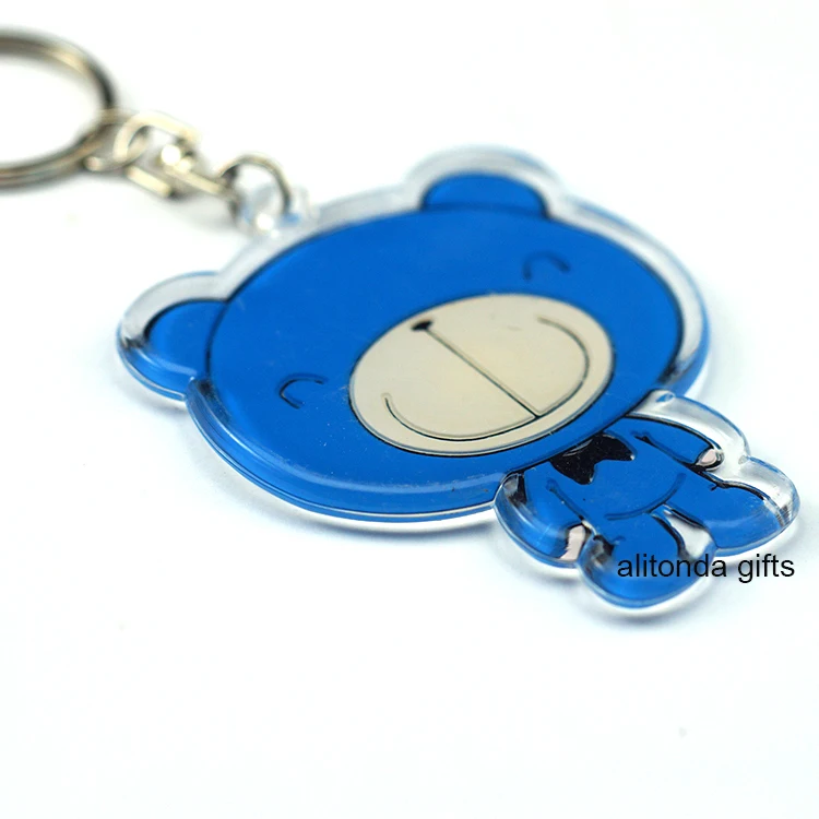 Personalize acrylic anime keychains custom cartoon different shape logo print blank acrylic keychains for promotional gifts