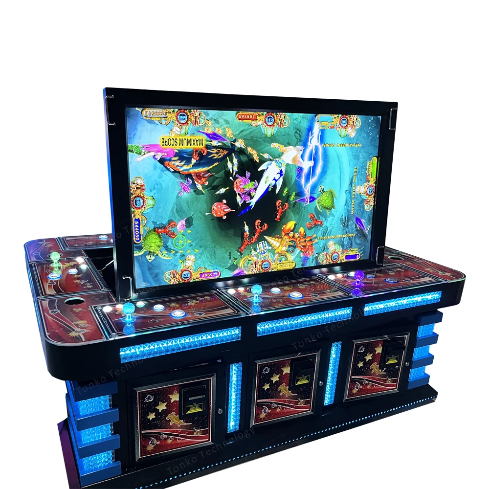 High definition entertainment newest 8 player 55 inch shooting fish tables fishing game machine