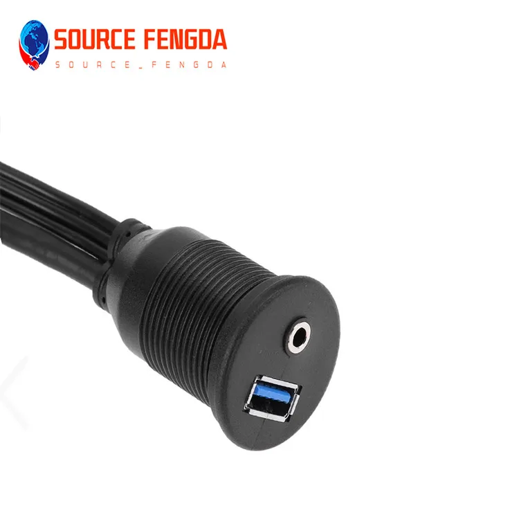 4 in 1 Car Audio Video connectors cables Round USB3.0&3RCA male to female fast charging cable for phone TV DVD